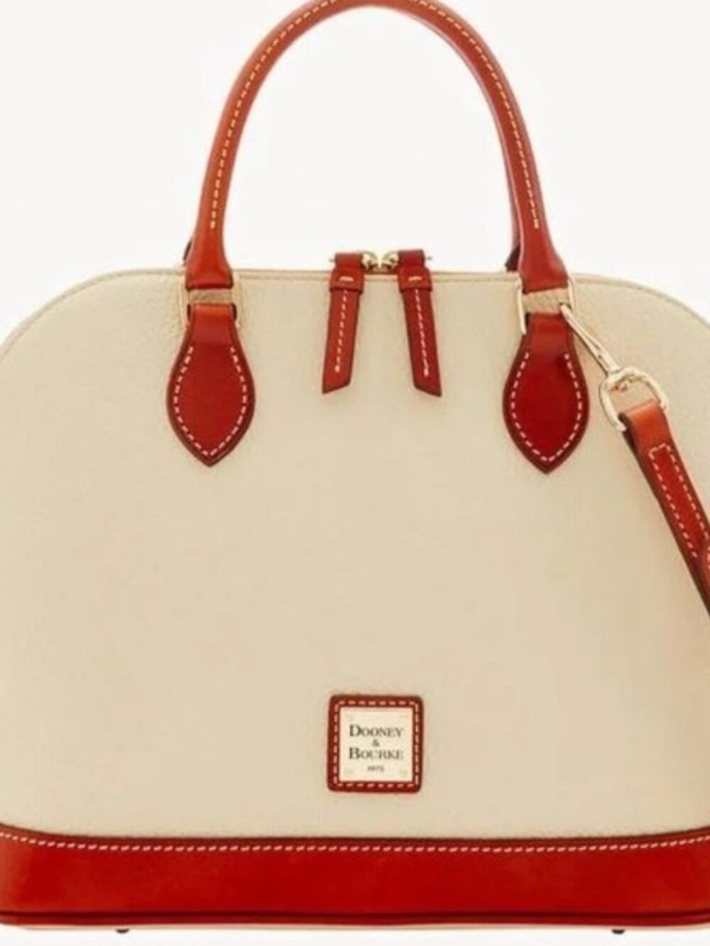 NEW Dooney & Bourke Pebble Leather Zip Satchel Sand